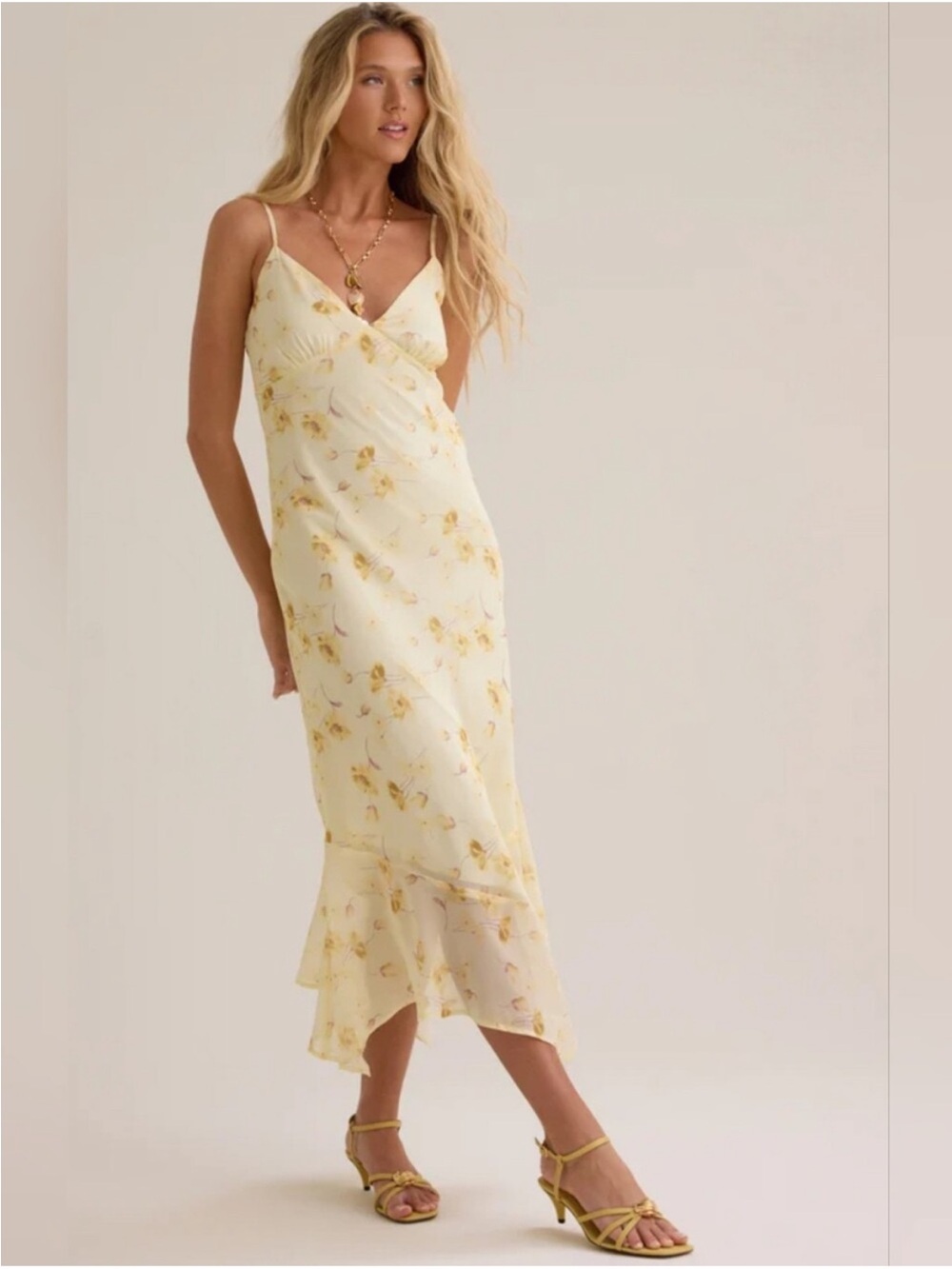 Altar’d State Yellow Floral Slip Dress